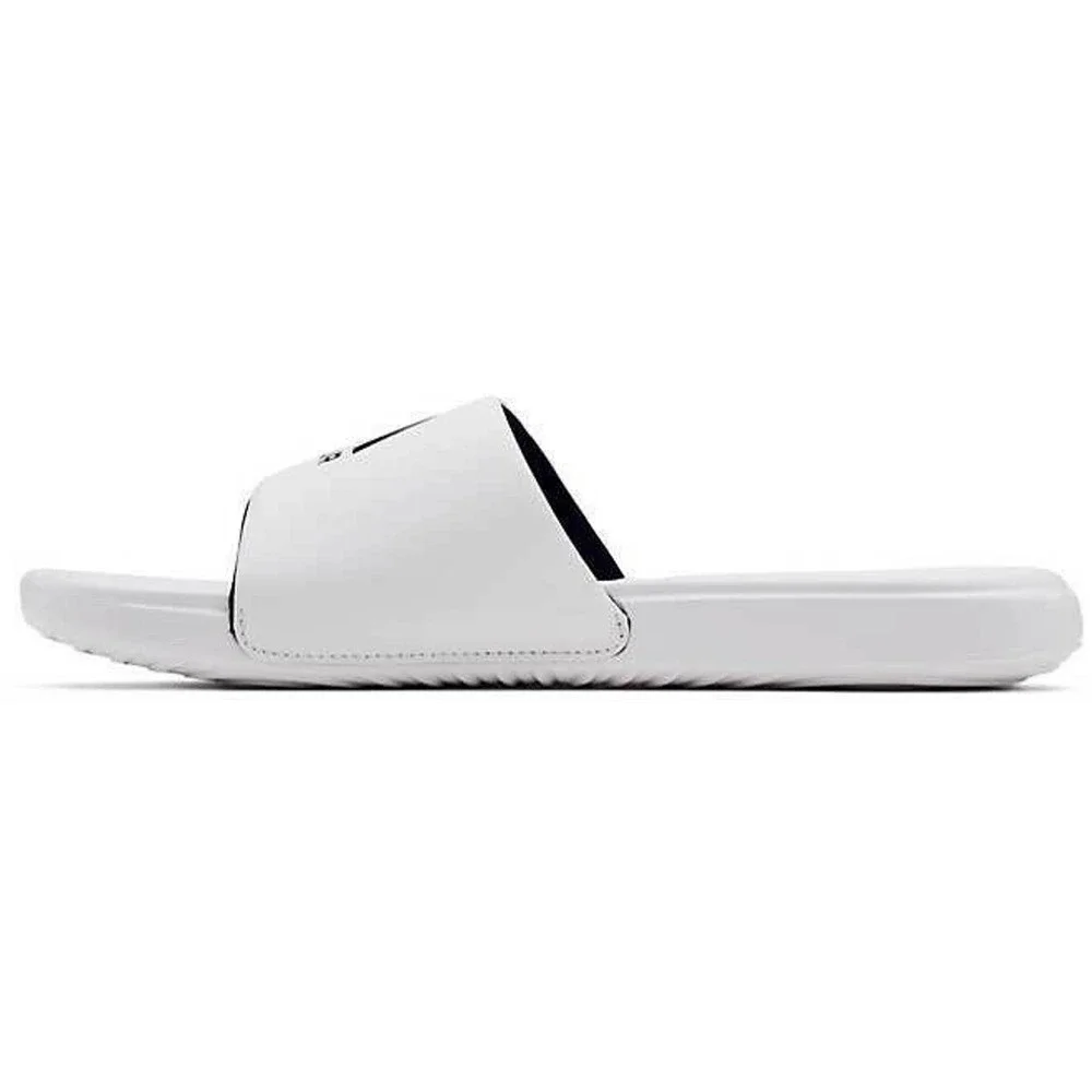 Under Armour Ansa Fixed Men 8 White Black Athletic Slide‎ Sandals 3023761-105